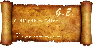 Gyöpös Edina névjegykártya